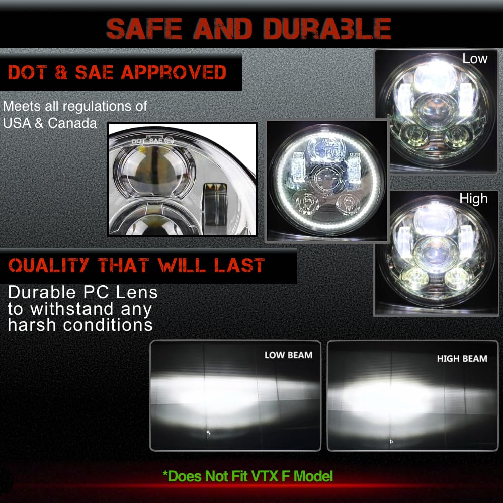 Amazon.com: SLK-Lights VT1300 Fury LED Headlight Black Daymaker 5